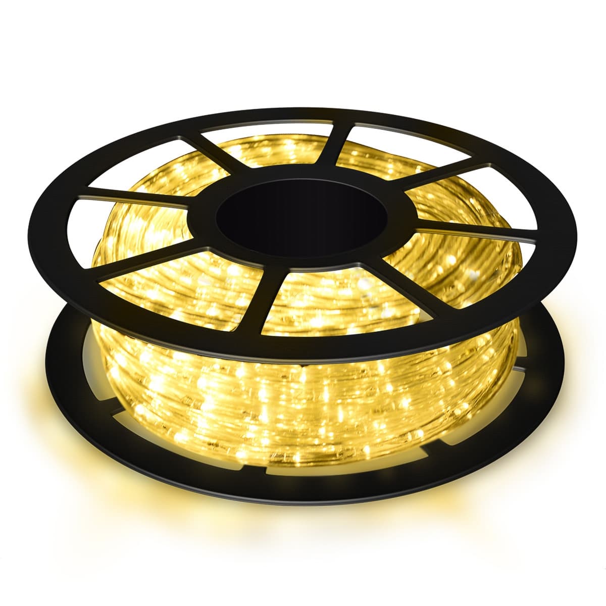 CostwayTube Lumineux LED 30m Cordon Lumineux de 1080 Ampoules Beige 230V Longévité Jusqu'à 15000h pour Intérieur Extérieur