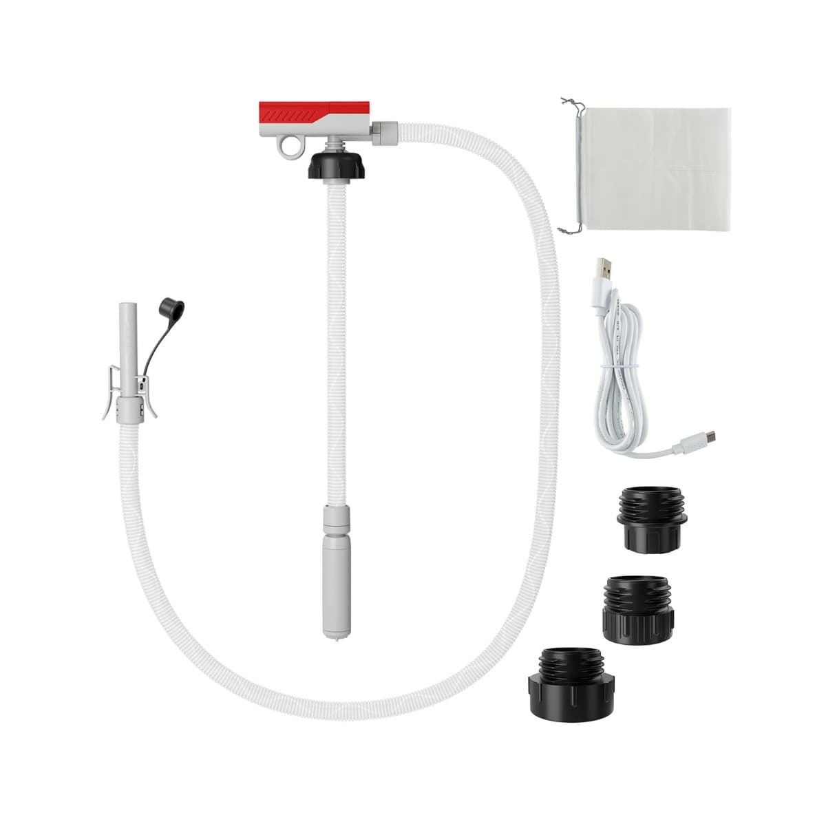 CostwayPompe de Transfert de Carburant 3,8 GPM (14 LPM) avec Capteur Auto-stop et Protection Contre Le Dépassement avec Essence/Diesel/Fioul Rouge